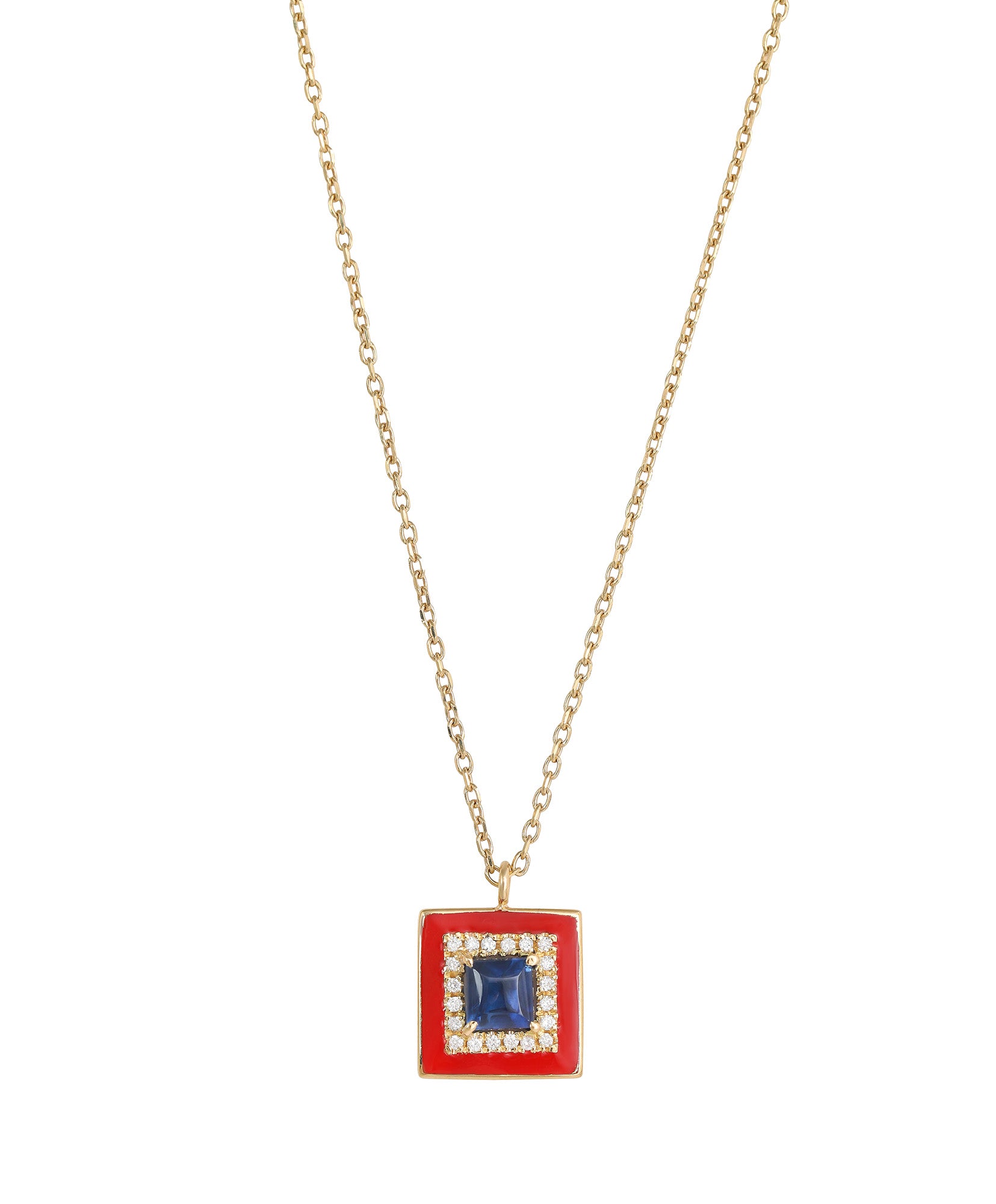 J by Boghossian, necklace, white diamond, gold, sapphire, red enamel