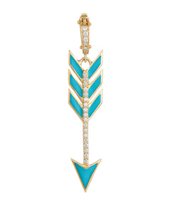 J by Boghossian, necklace, pendant, gold, arrow, Cupid's Arrow, charm, turquoise enamel