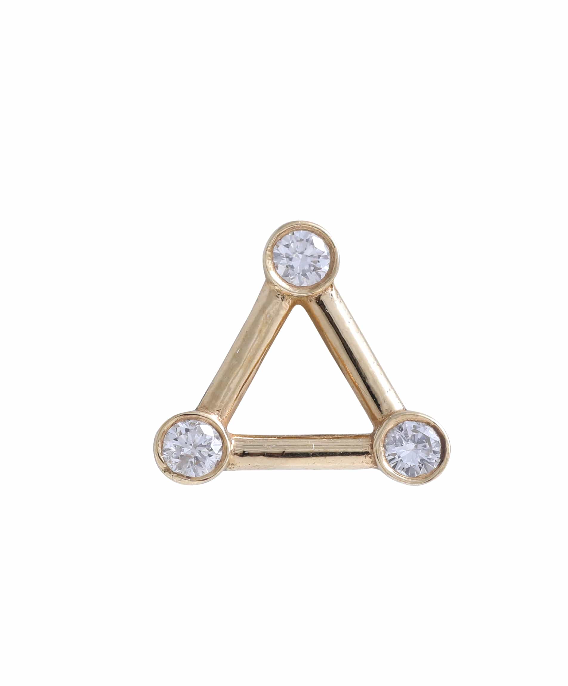 J by boghossian, gold, earring, stud, trigon, white diamond