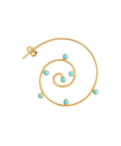 J by boghossian, gold, earrings, hoop, spiral, turquoise