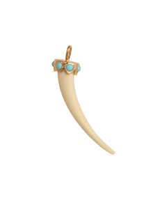 J by boghossian, gold, pendant, tusk, turquoise