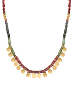  J by boghossian, white diamonds, gold, necklace, colored sapphires