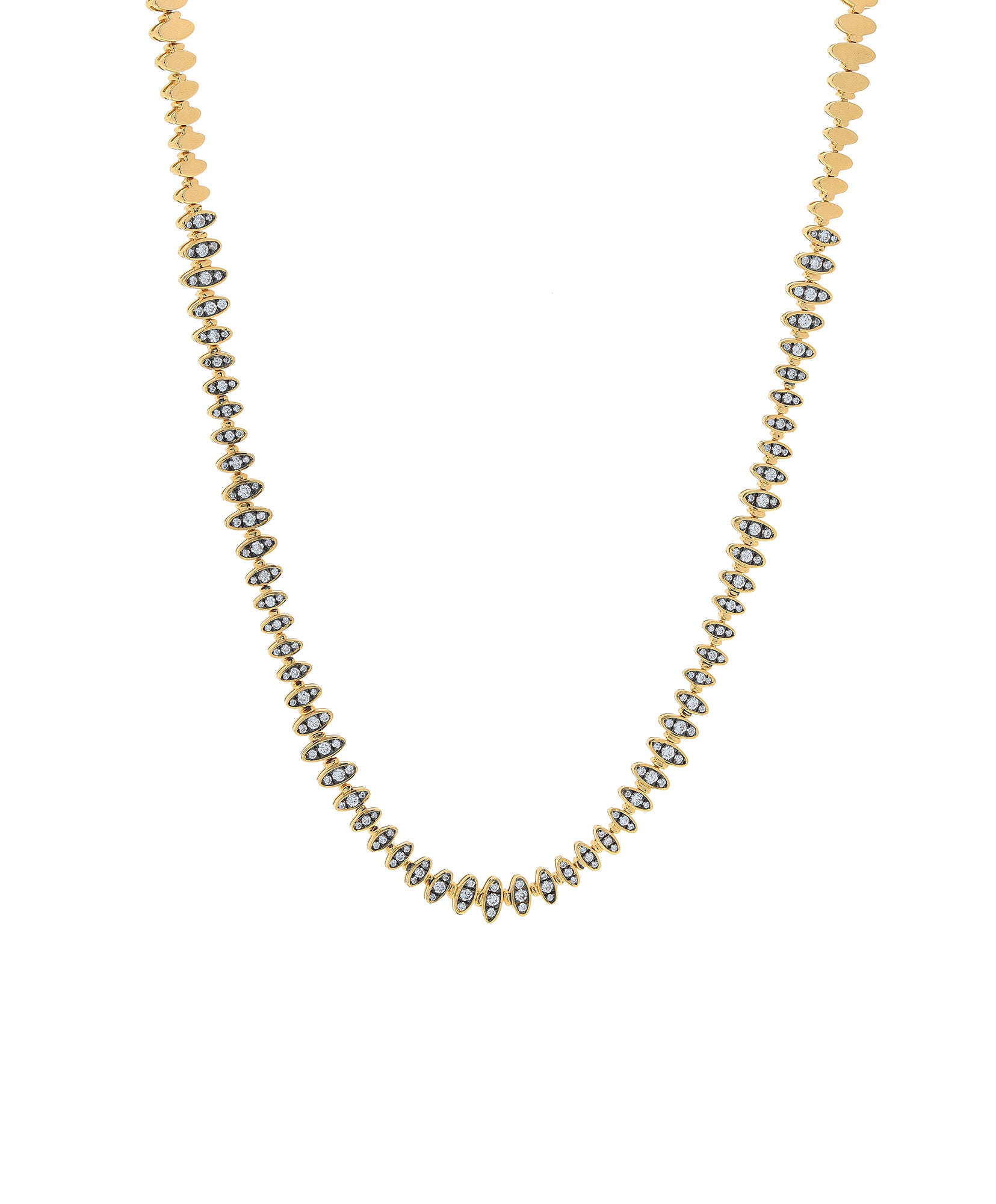 J by boghossian, white diamond, gold, necklace, black rhodium, tennis