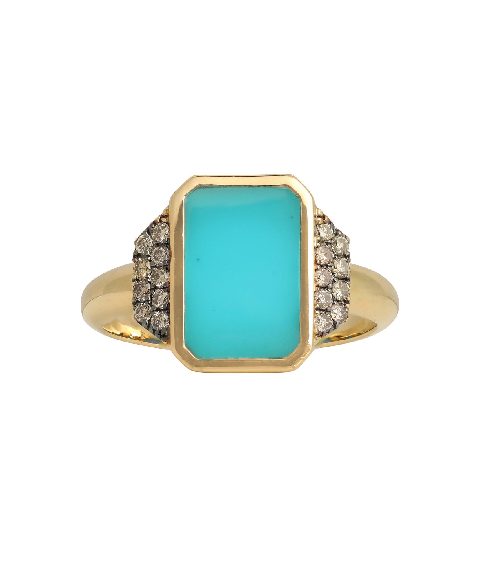 J by boghossian, gold, ring, turquoise, brown diamond