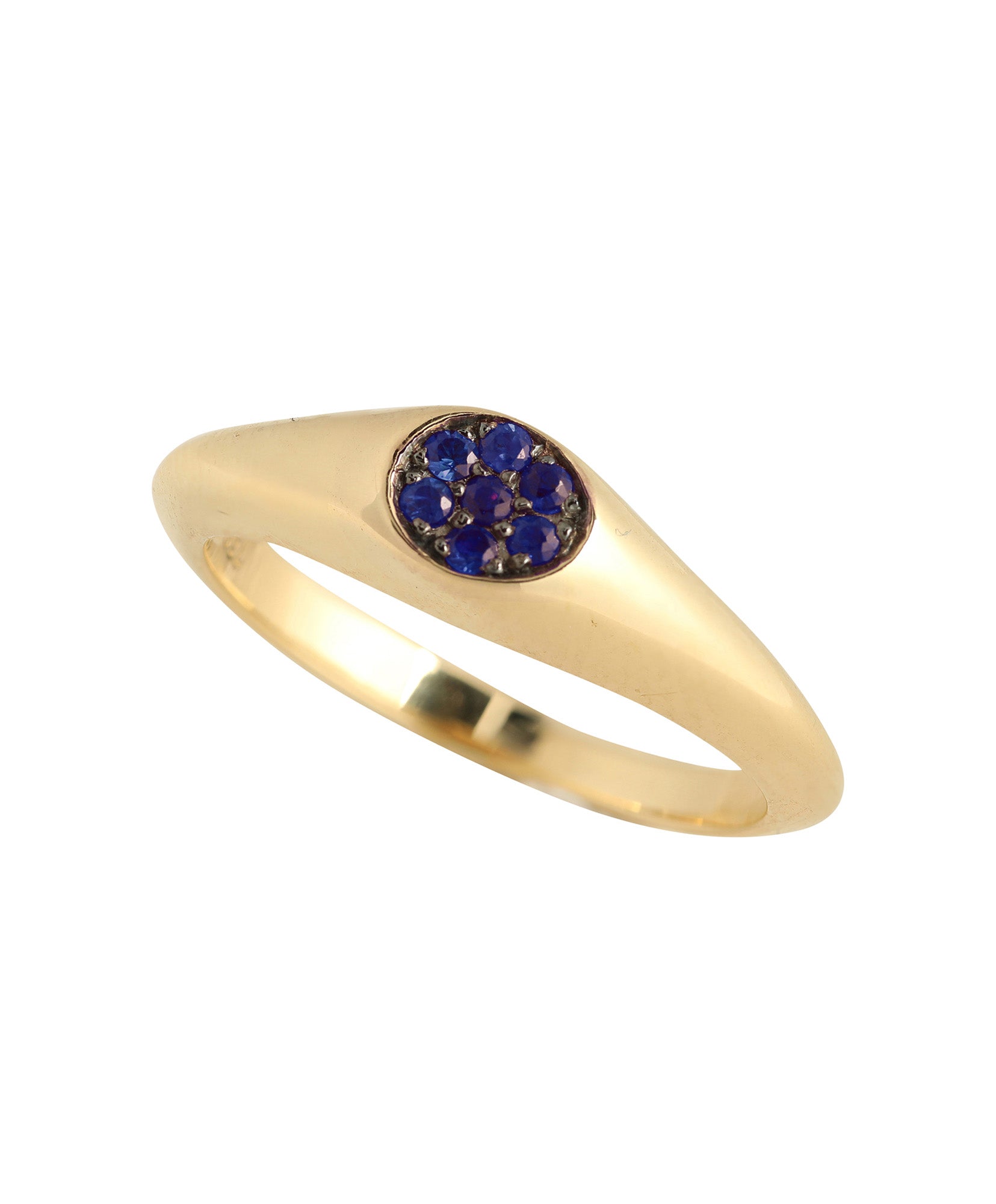 J by boghossian, sapphire, gold, ring, pinky 